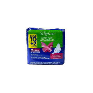 TOALLAS STAYFREE NROMAL CON ALAS TELA BOLSA X 12 UND